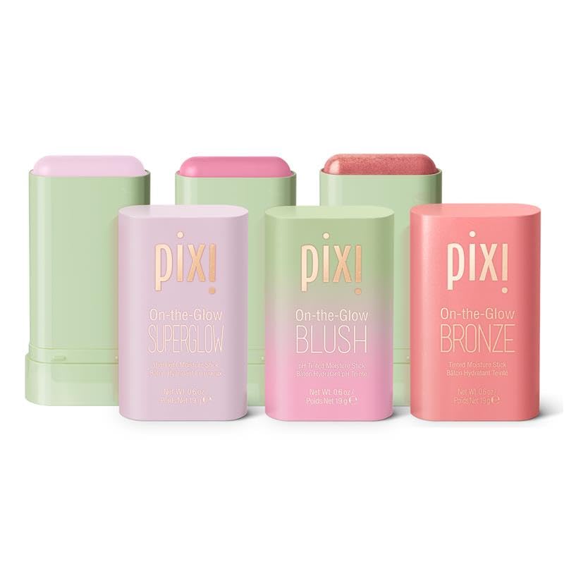 Pixi On-the-Glow blush CheekTone swatch for hydrating, adaptive color