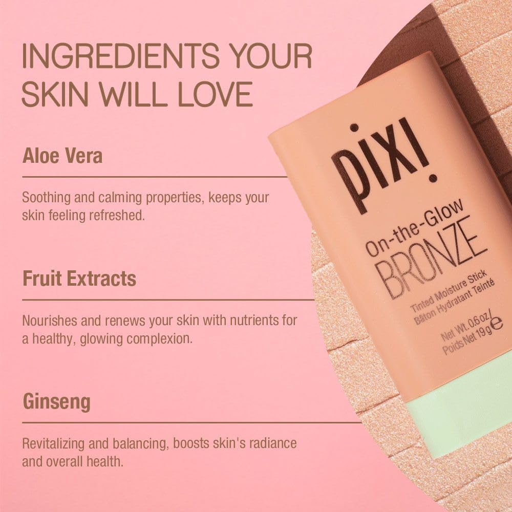 Pixi On-the-Glow Bronze on cheeks for versatile tint use