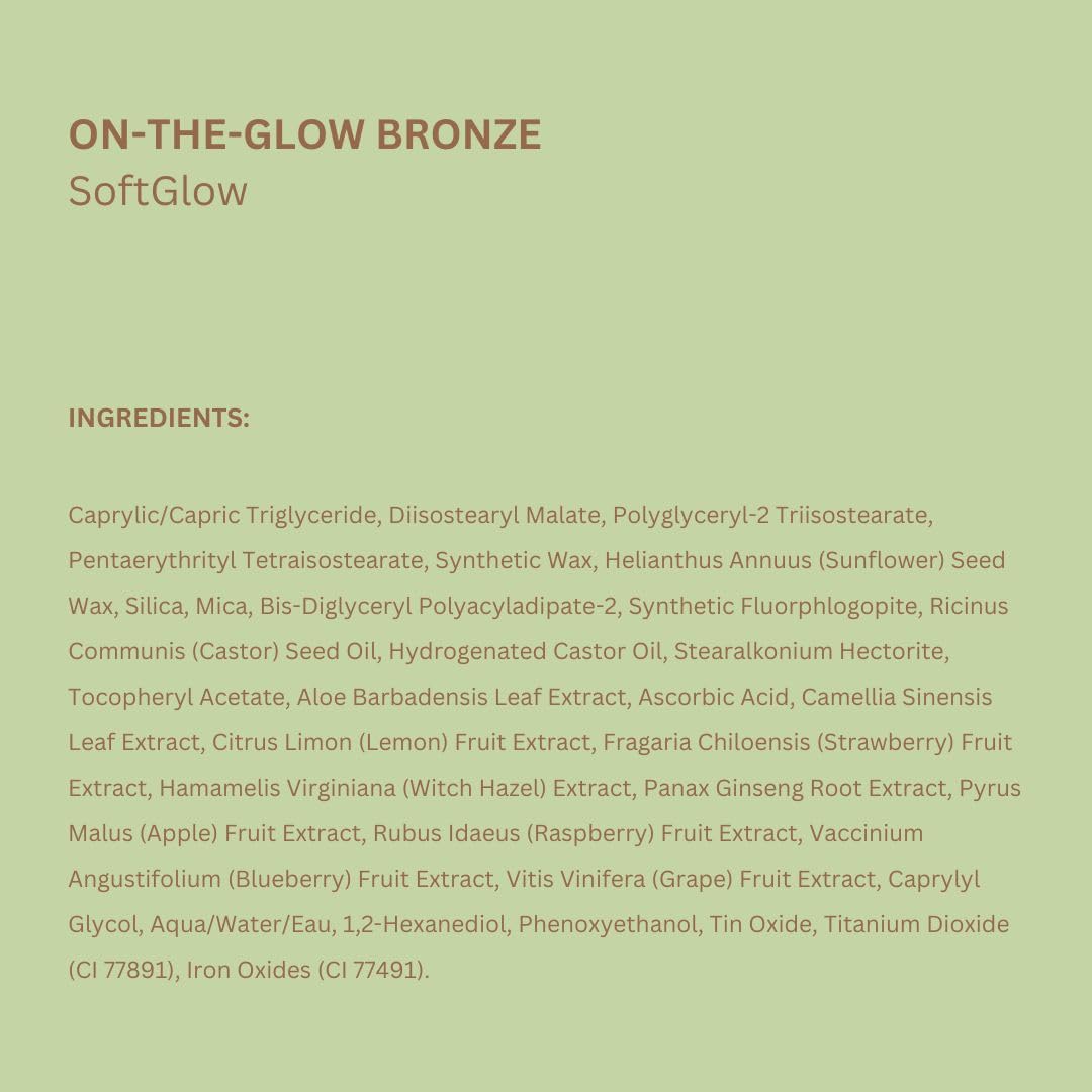 Pixi On-the-Glow Bronze with ginseng and aloe for soothing application