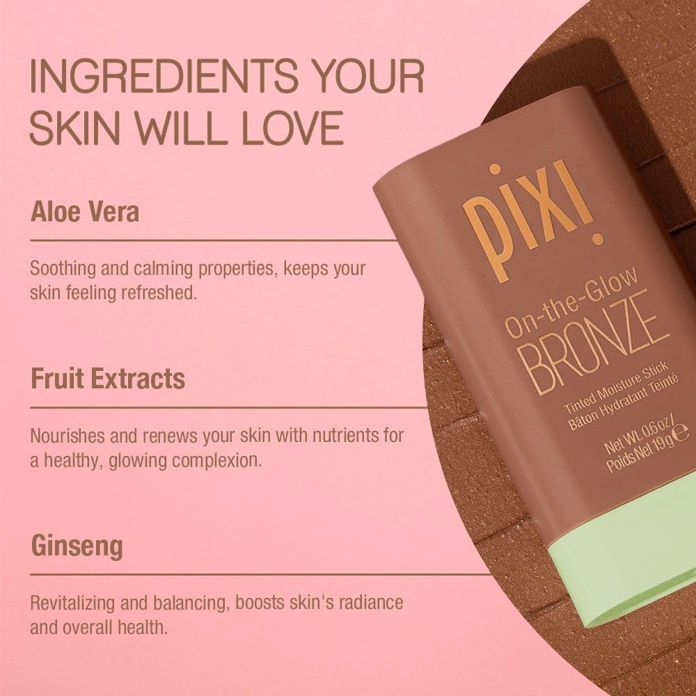 Close-up of the hydrating, smooth texture of the bronzer stick