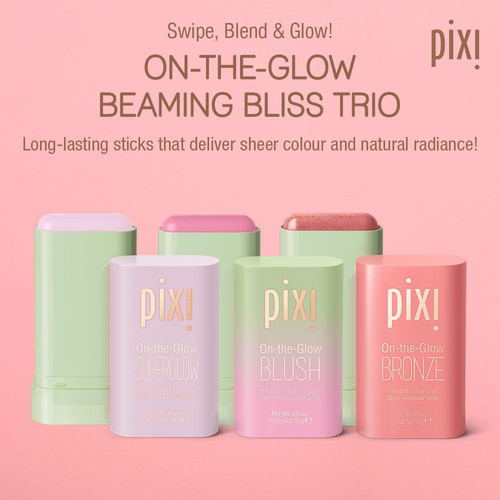 Pixi On-the-Glow bronzer WarmGlow swatch adds soft peach radiance