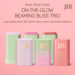Pixi On-the-Glow bronzer WarmGlow swatch adds soft peach radiance
