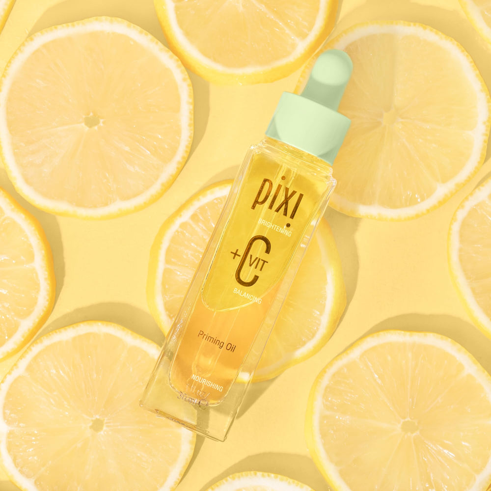 Pixi Plus C Vit Priming Oil Vitamin-C close-up suggests brightening prep