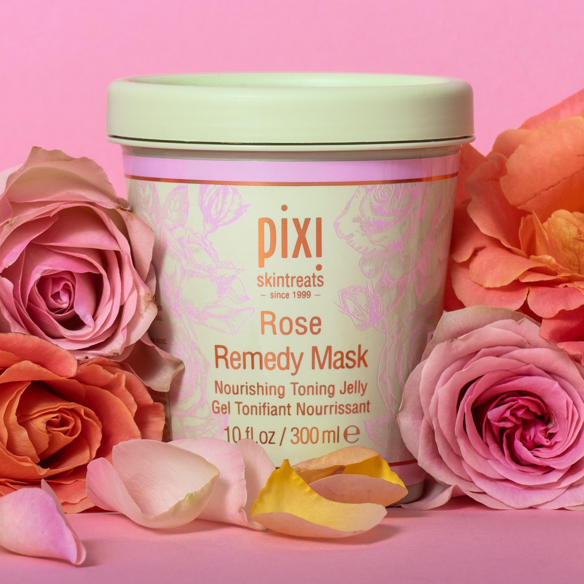 Pixi Rose Remedy Mask cica soothing icon on label signals calming care.