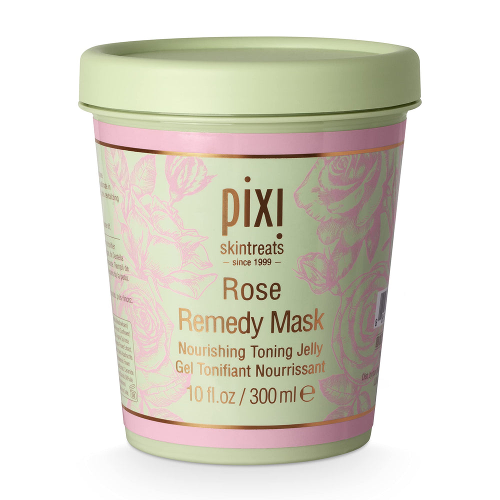 Pixi Rose Remedy Mask jar closeup showing creamy jelly texture for hydration.