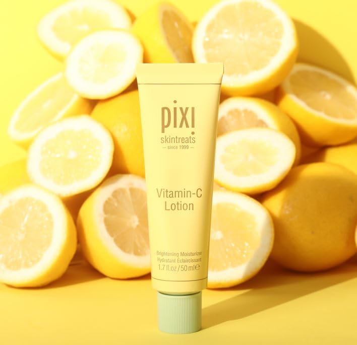 Pixi Vitamin-C Lotion being applied to skin for daily hydration