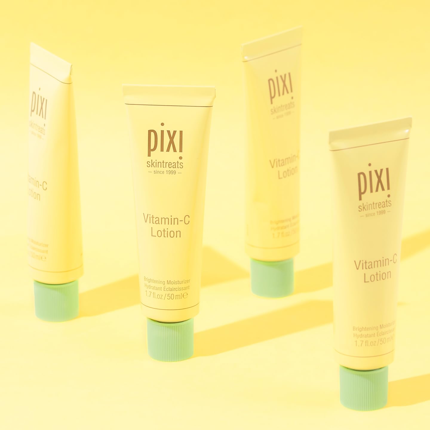 Pixi Vitamin-C Lotion ingredients with orange, grapefruit, olive oil and ferulic acid