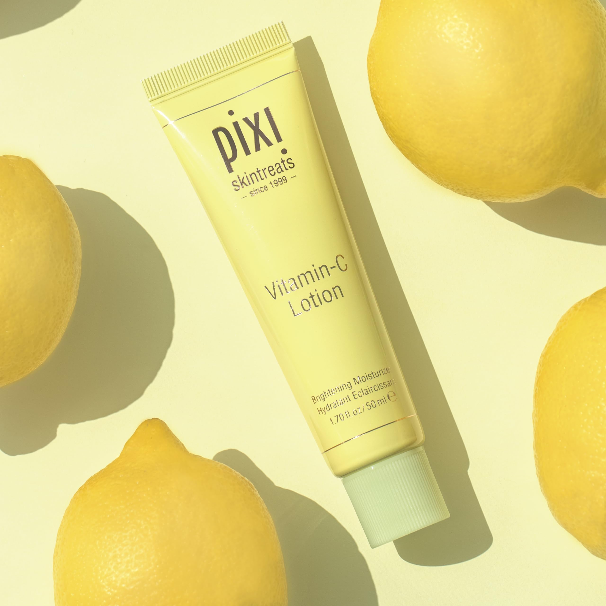 Pixi Vitamin-C Lotion packaging and label signaling premium skincare