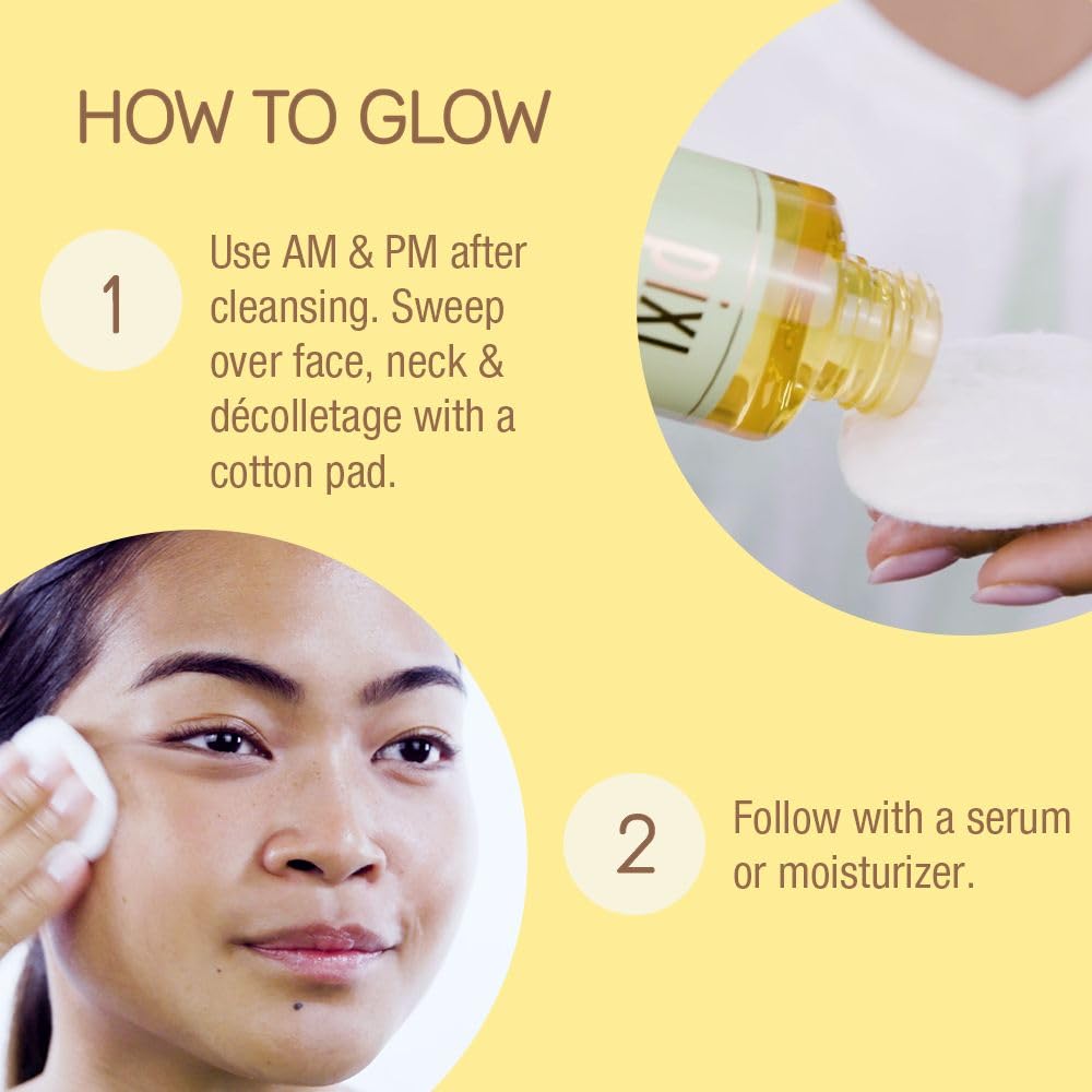 Pixi Vitamin-C Tonic texture close-up reveals a lightweight, refreshing feel.