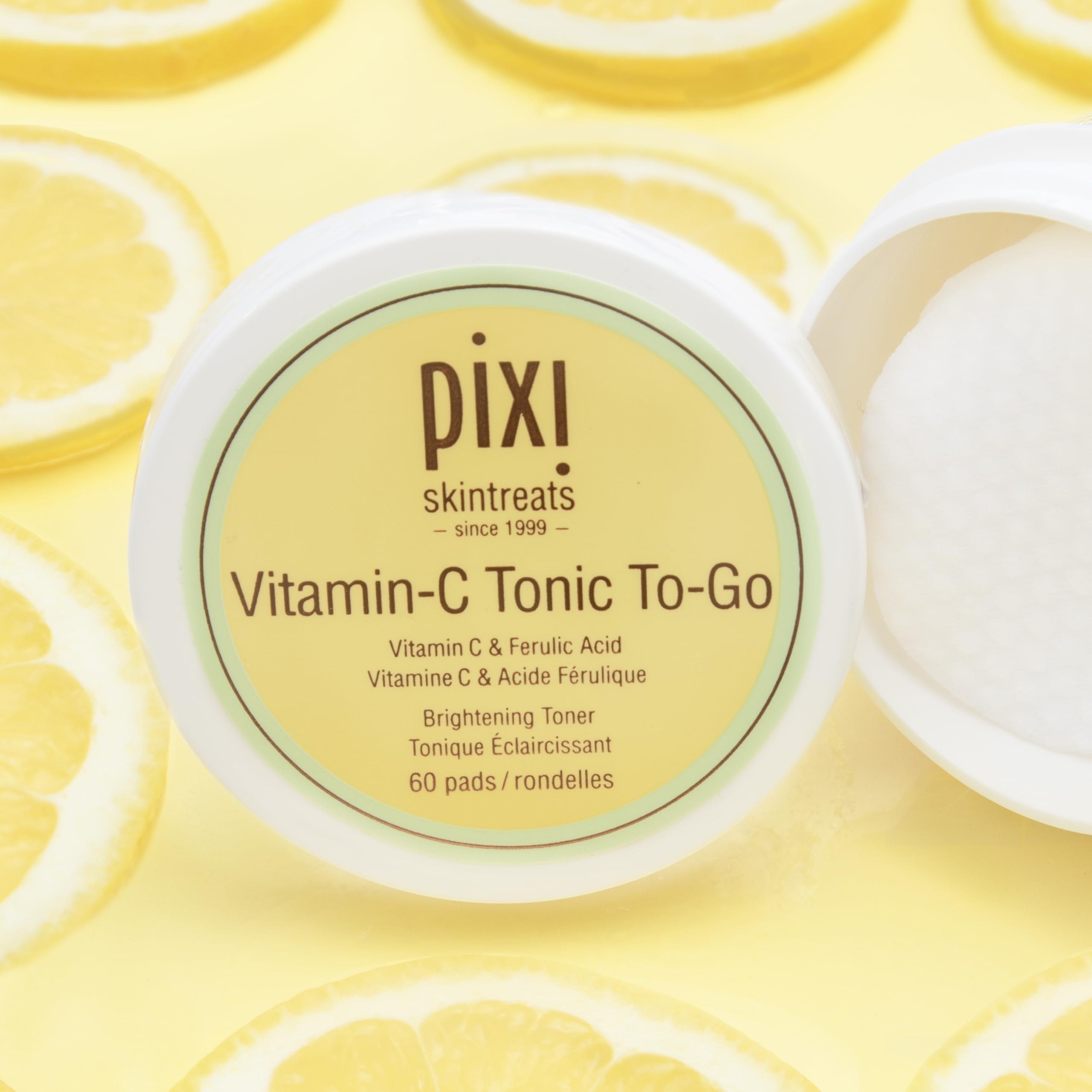 Pixi Vitamin-C Tonic to-Go bottle label close-up showing vitamin C benefits