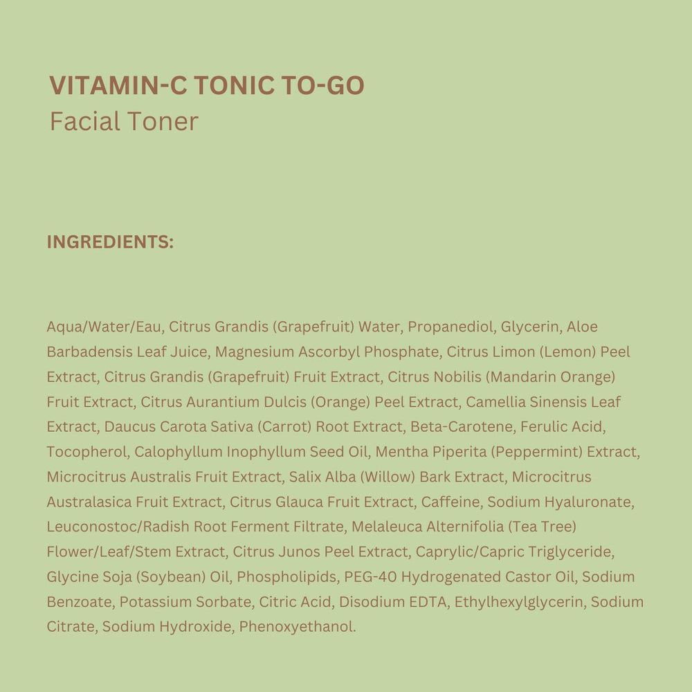 Pixi Vitamin-C Tonic to-Go compact packaging on vanity