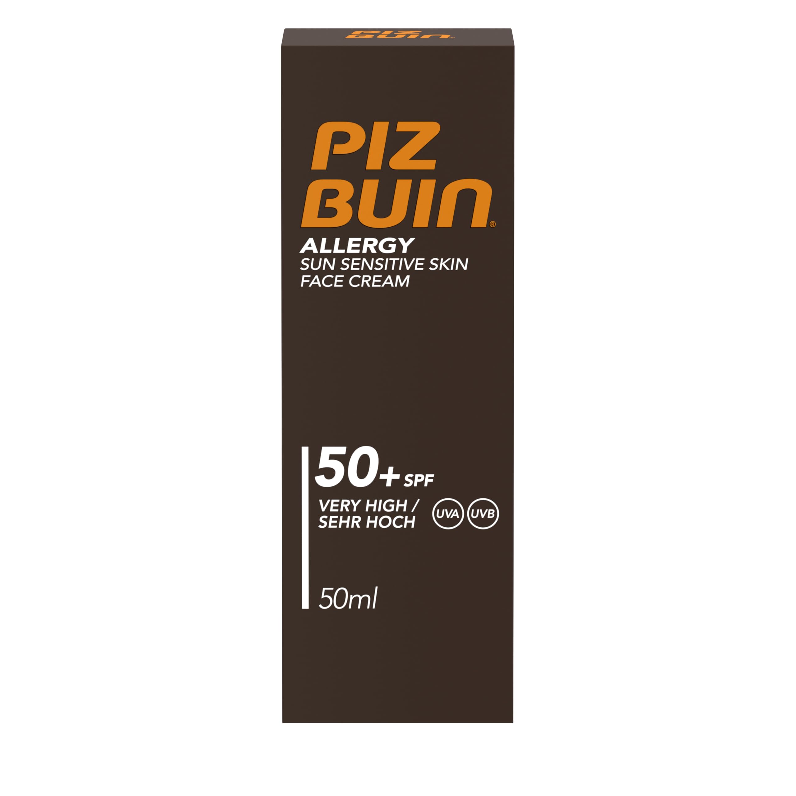 Piz Buin Allergy Face Cream SPF50+ 50ml tube for daily sun protection