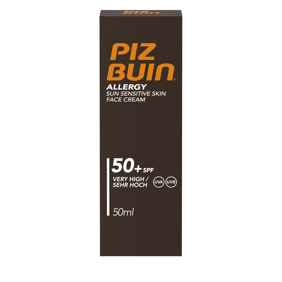 Piz Buin Allergy Face Cream SPF50+ 50ml tube for daily sun protection