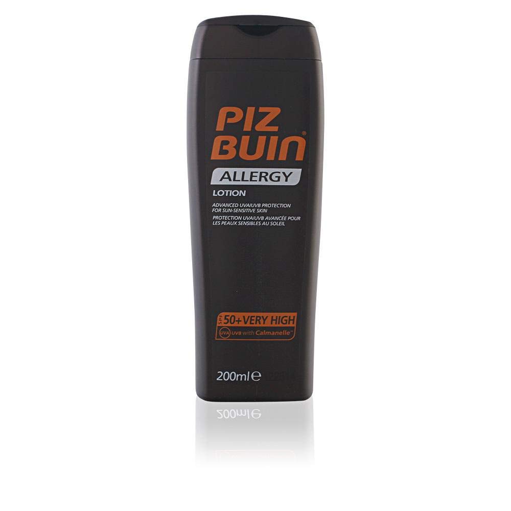 Piz Buin Allergy Lotion SPF50+ texture closeup shows smooth finish.