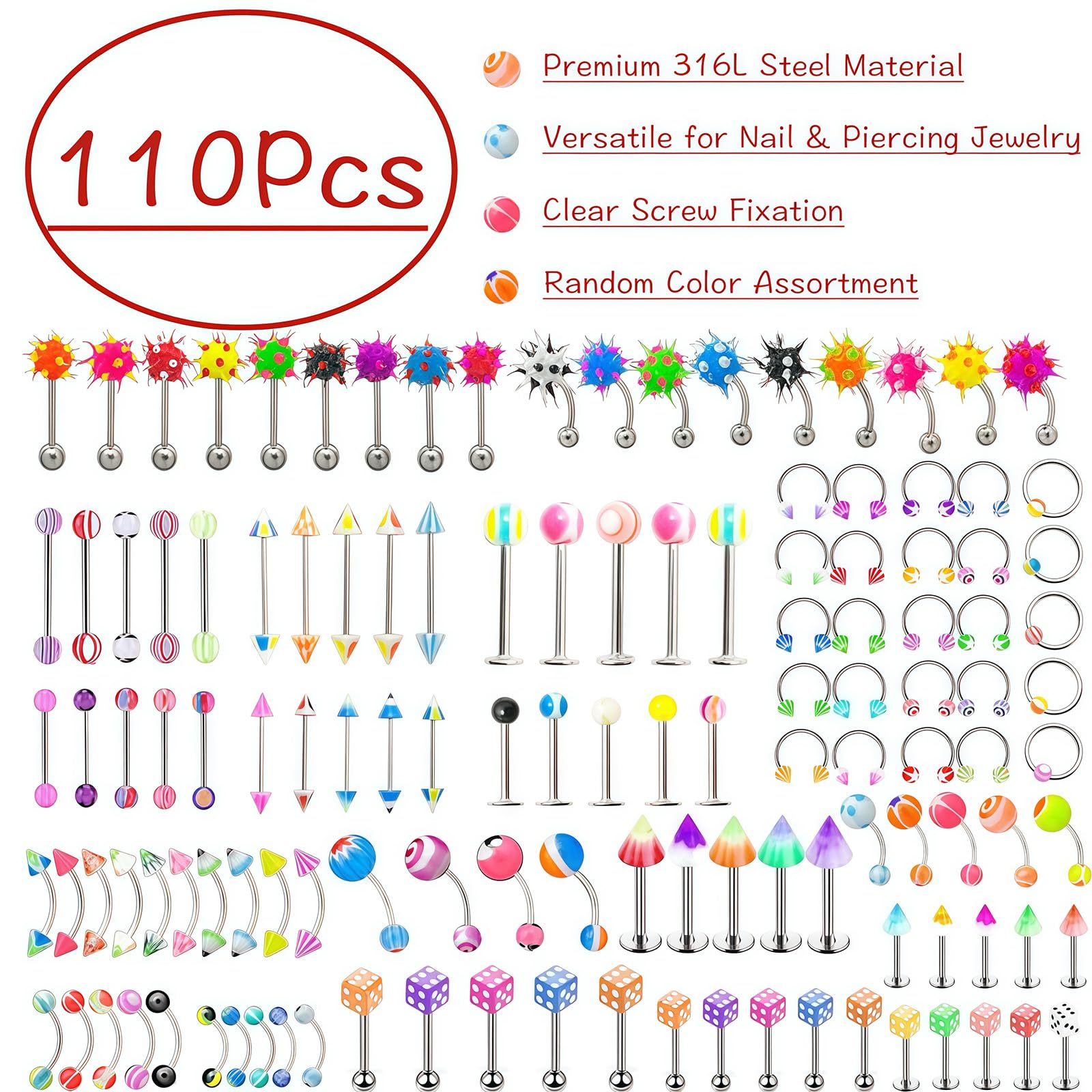 Pizadix colorful nail star decorations add vibrant flair to manicure designs.