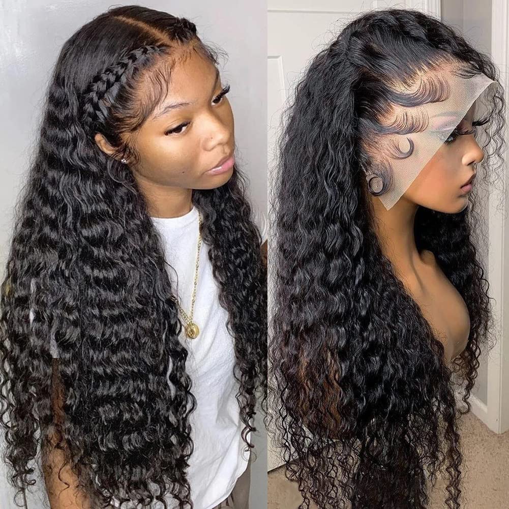 Pizazz 220% density deep wave wig with full natural volume for daily wear.