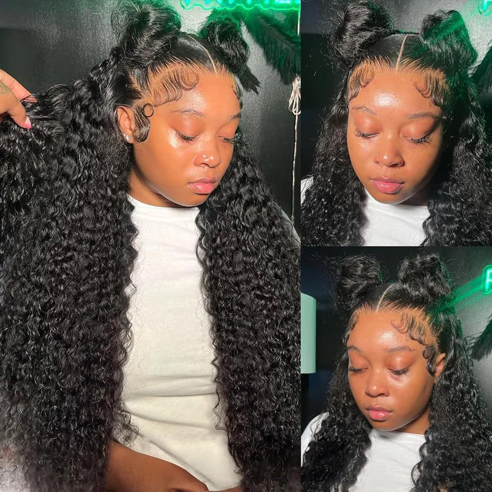 Pizazz 28-inch deep wave lace front wig offers natural volume and movement.