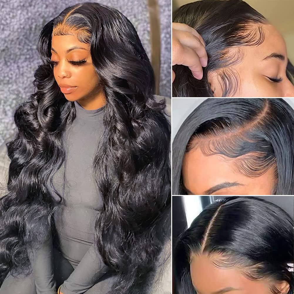 Pizazz body wave lace front wig showing 13x4 HD lace for natural scalp