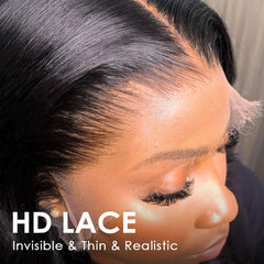 Pizazz pre-plucked baby hairs around the hairline for a natural look.