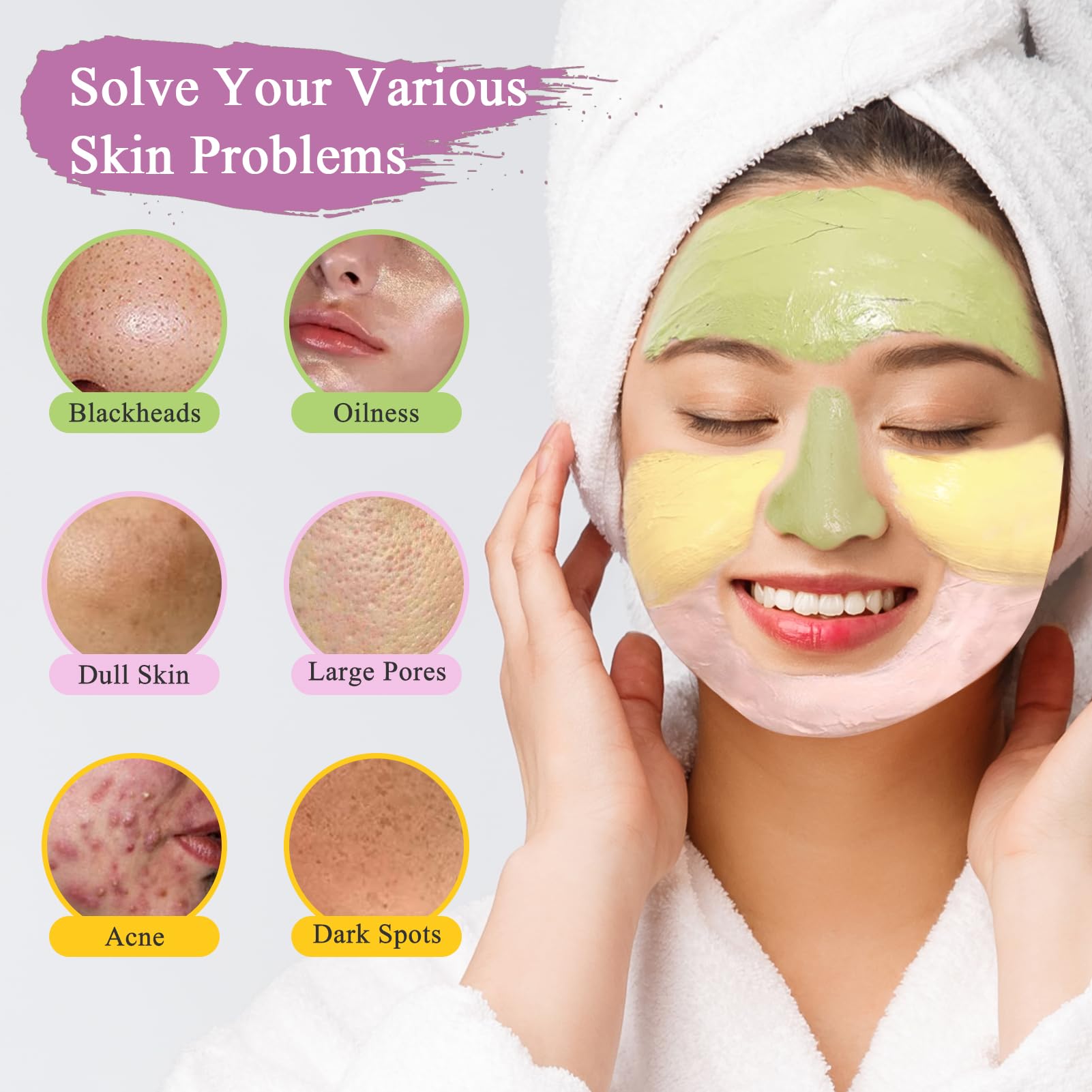 Pjordo 3-pack clay mask gift set box displayed as a versatile skincare collection.