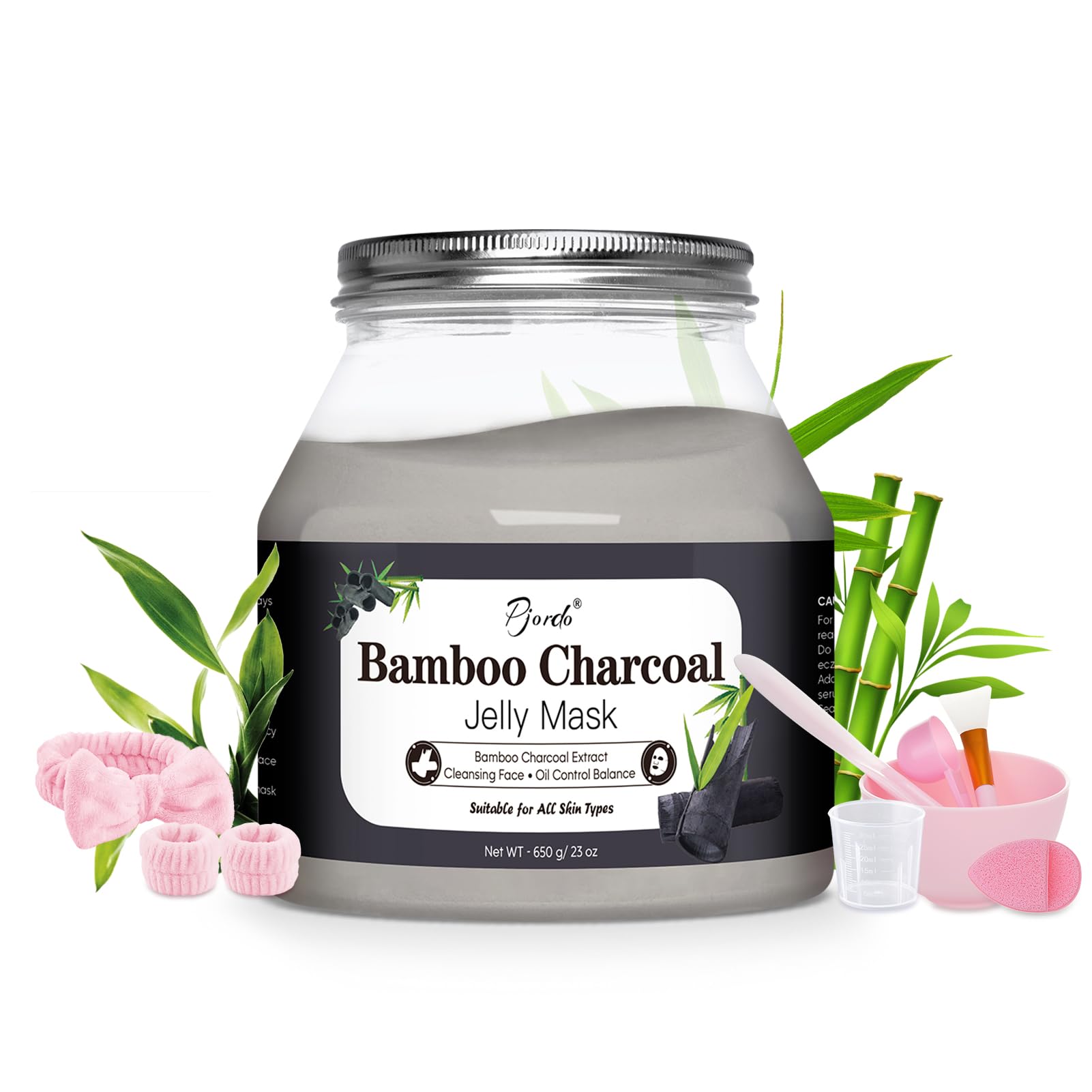 Pjordo Powder Jelly Mask application for a hydrating facial treatment.
