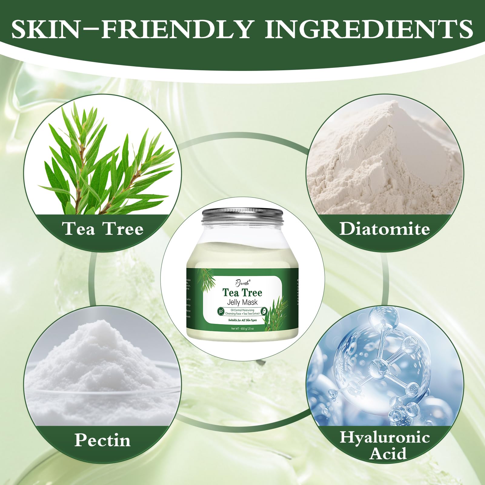 Pjordo Powder Jelly Mask texture close-up reveals creamy hydration.