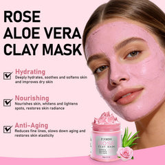 Pjordo rose clay mask 90g hydrating formula for dry skin