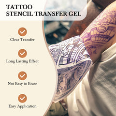 Pjordo gel applied on skin enabling accurate designs with minimal irritation