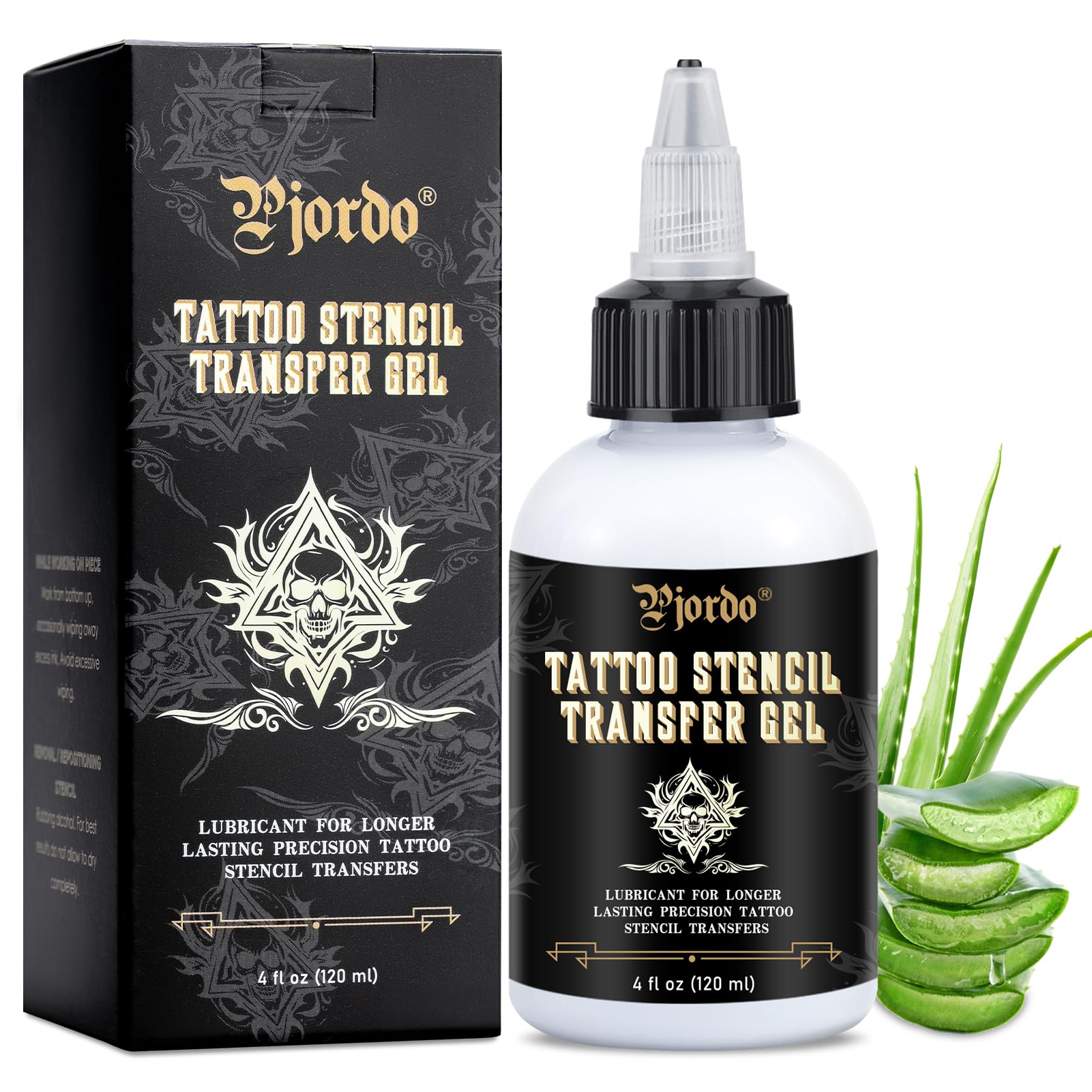 Pjordo tattoo stencil transfer gel bottle ready for precise transfers