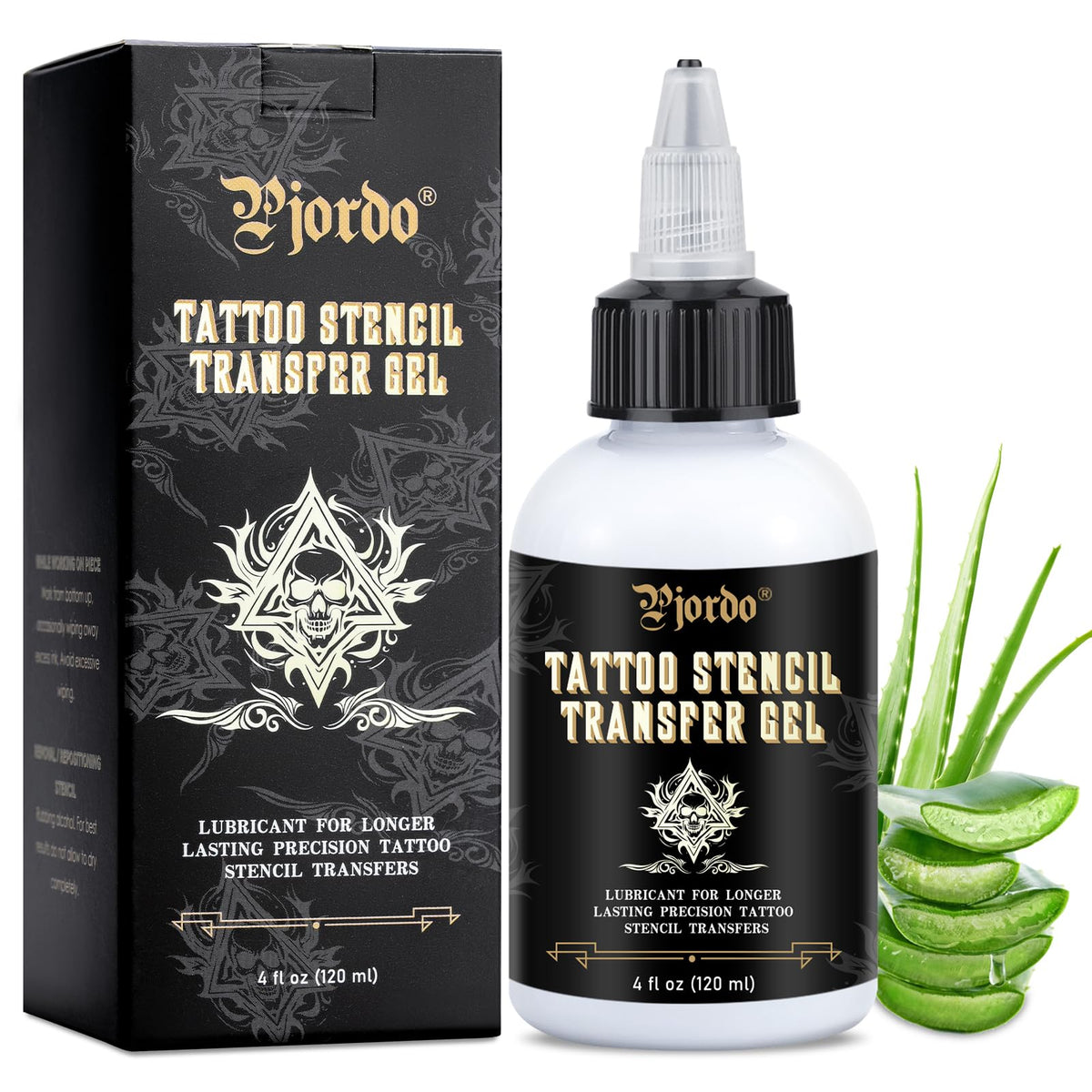 Pjordo tattoo stencil transfer gel bottle ready for precise transfers