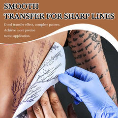 Close up of stencil gel drying in minutes on skin