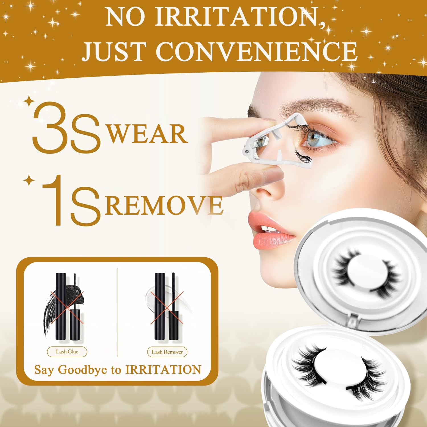 Ginani magnetic lashes designed for beginners and pros with easy pop-on use