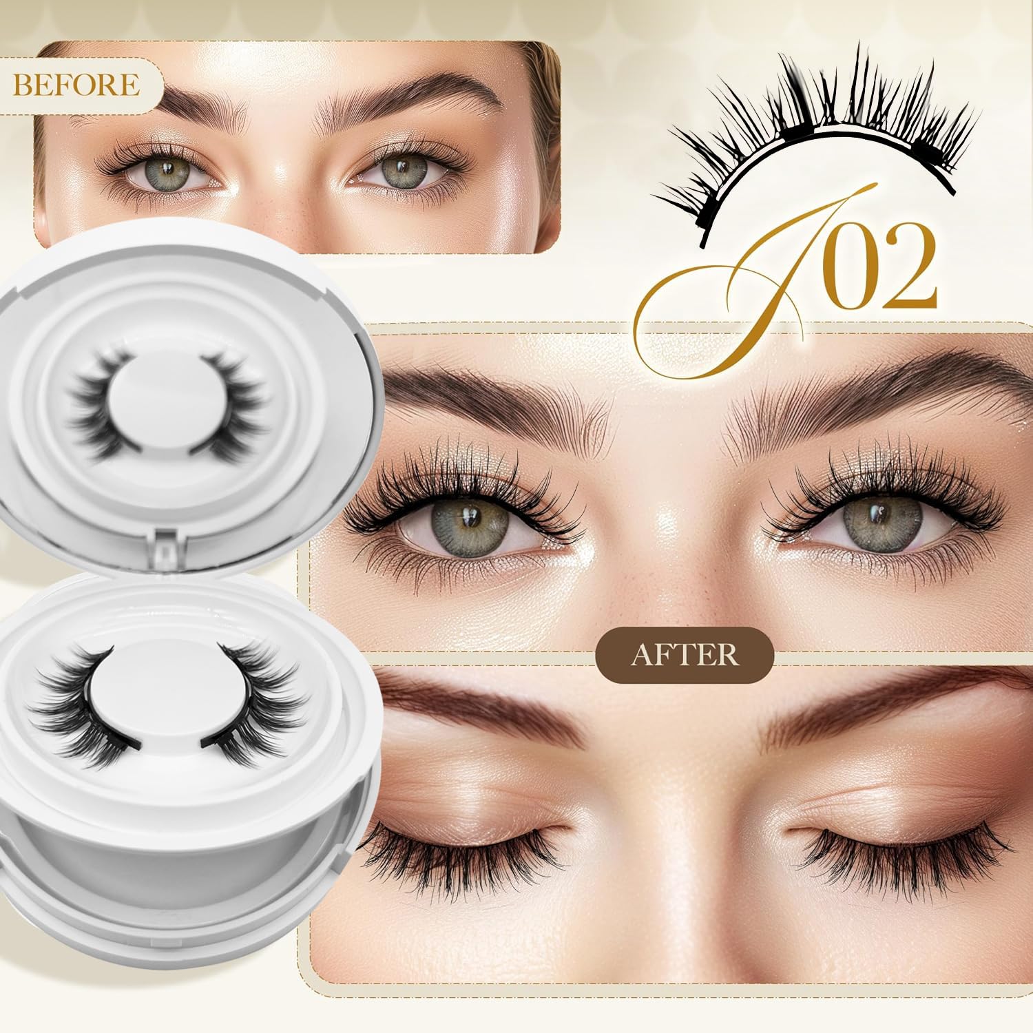 Hunnyfit magnetic lashes close-up shows soft fibers blending naturally with lashes.