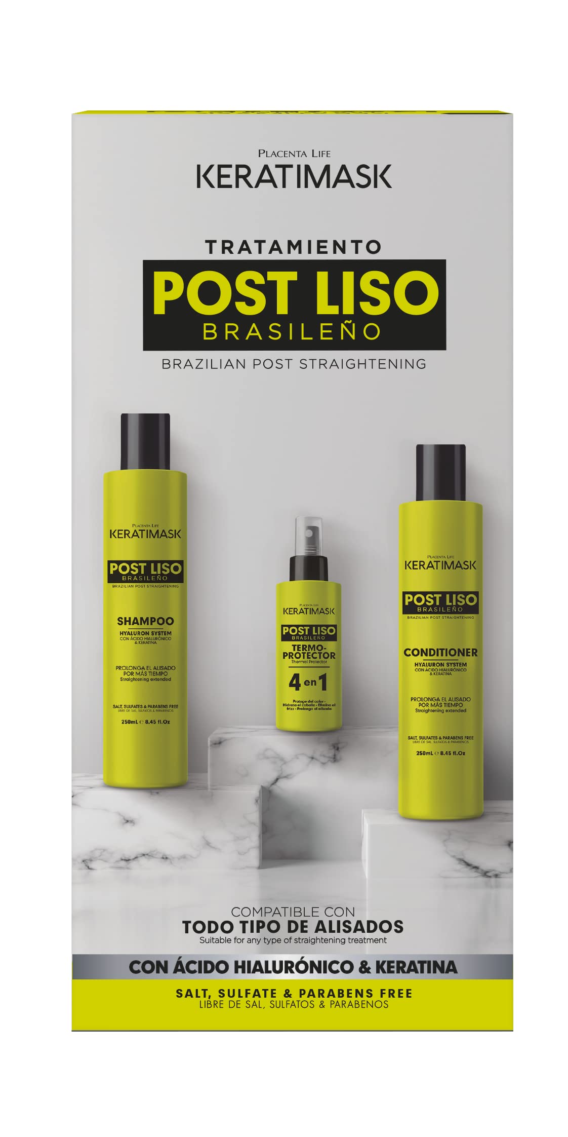 PLACENTA LIFE Keratimask shampoo bottle for gentle post-straightening cleansing