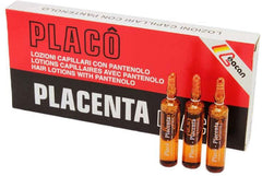 Close-up of Placenta Placo vials ready for daily scalp treatment.