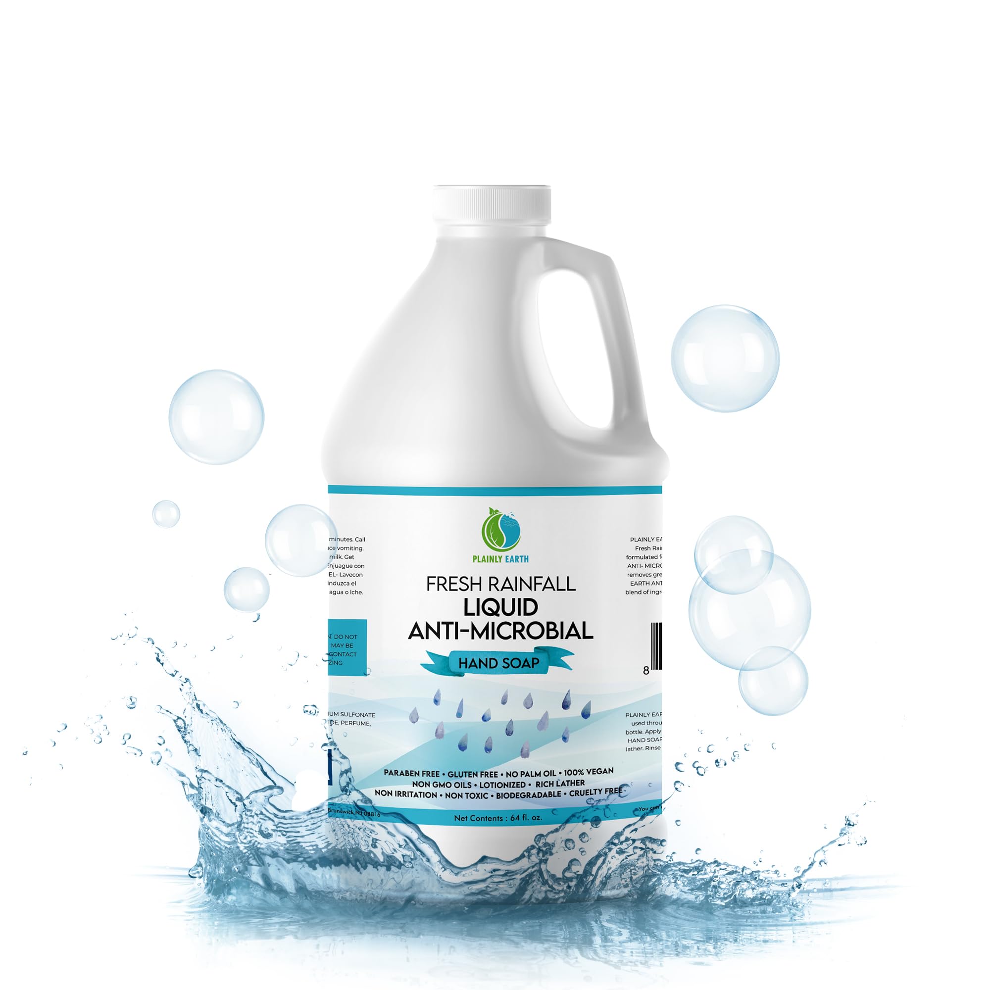 Plainly Earth antimicrobial hand soap bulk refill bottle for easy daily use