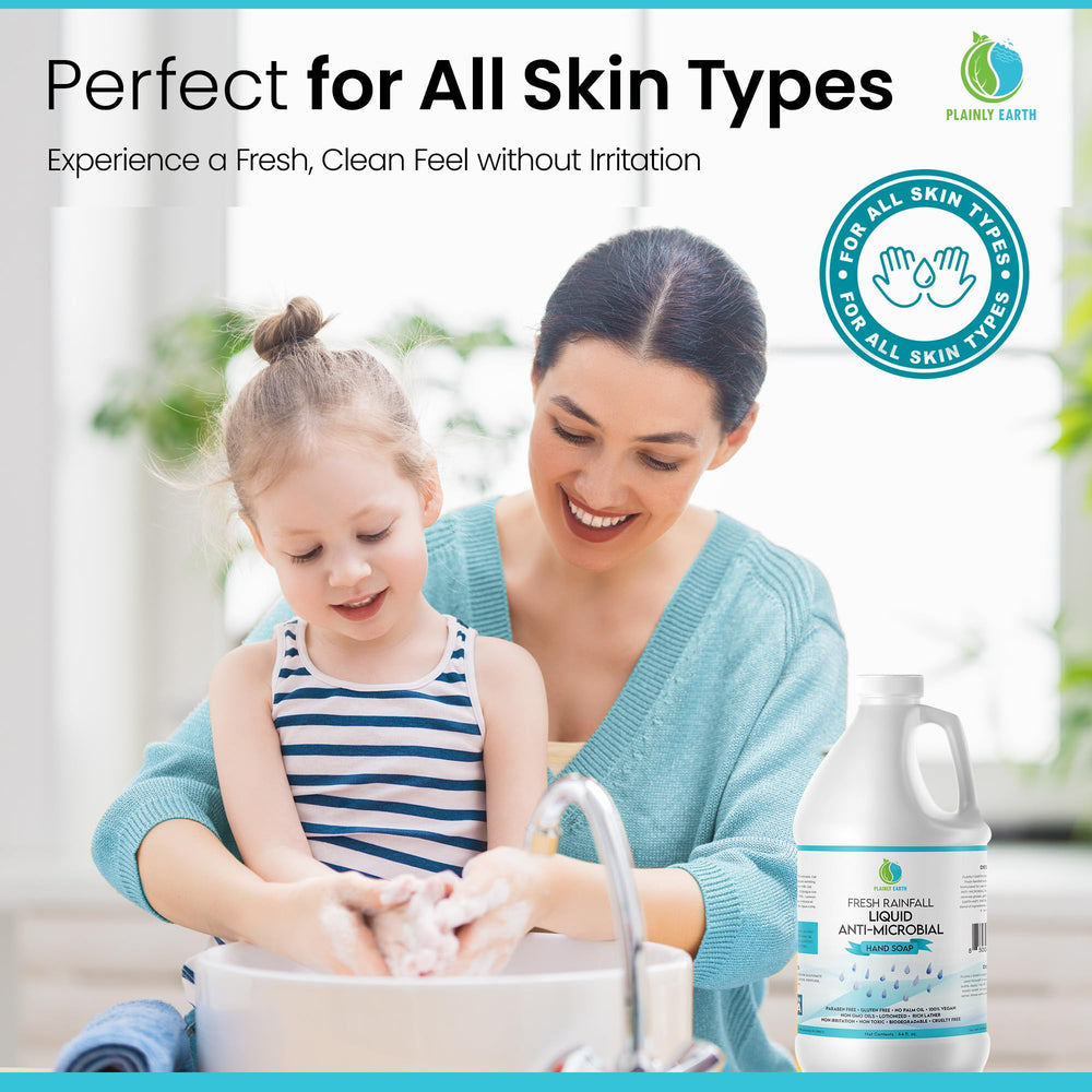 Kitchen and bathroom use with Plainly Earth antimicrobial hand soap