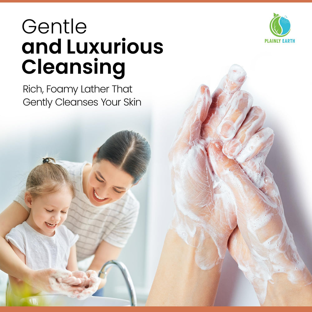 Plainly Earth hand soap leaves hands feeling soft after washing.