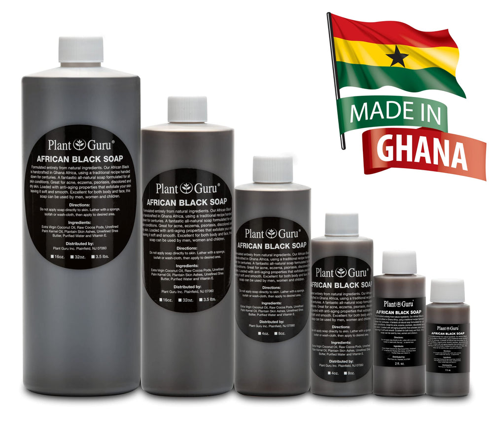 Plant Guru African Black Soap Ghana origin label highlights heritage