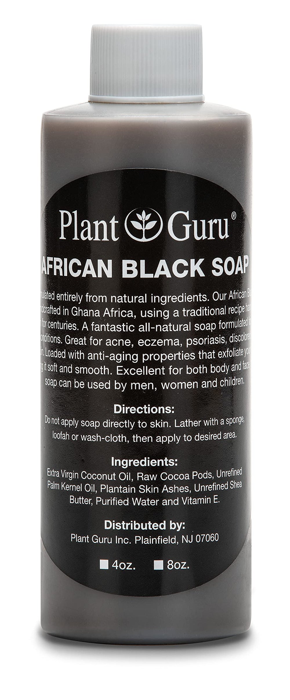 Plant Guru African Black Soap liquid bottle 4oz for versatile all-skin use