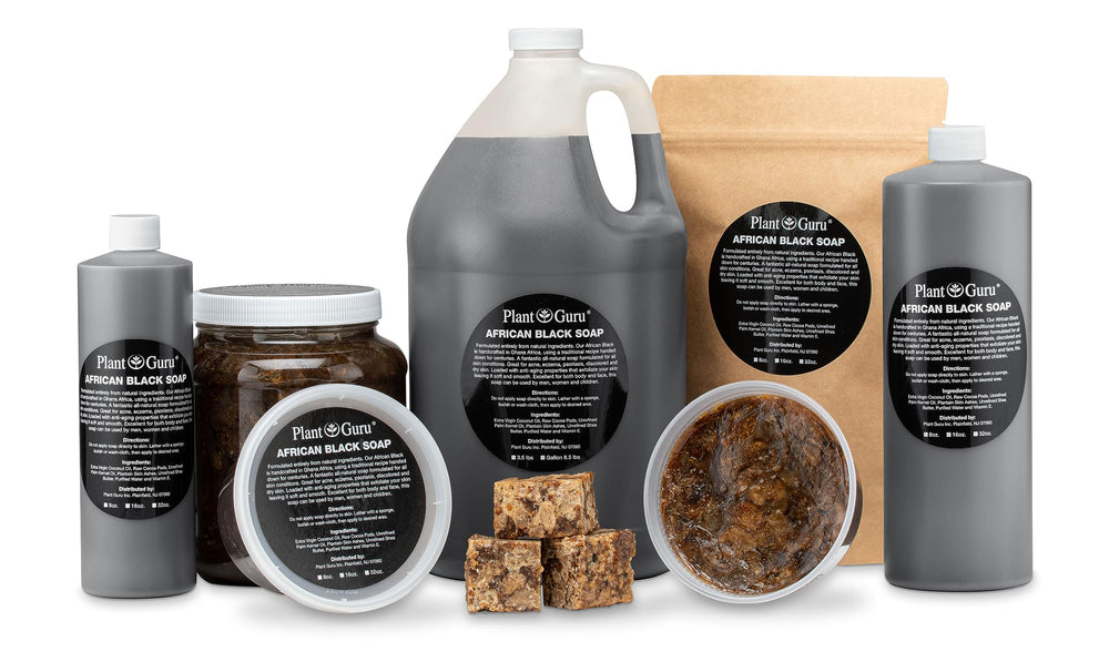 Plant Guru African Black Soap on skin cleansing in shower
