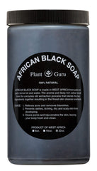 Plant Guru African Black Soap Paste jar closeup, creamy texture ideal for daily cleansing.