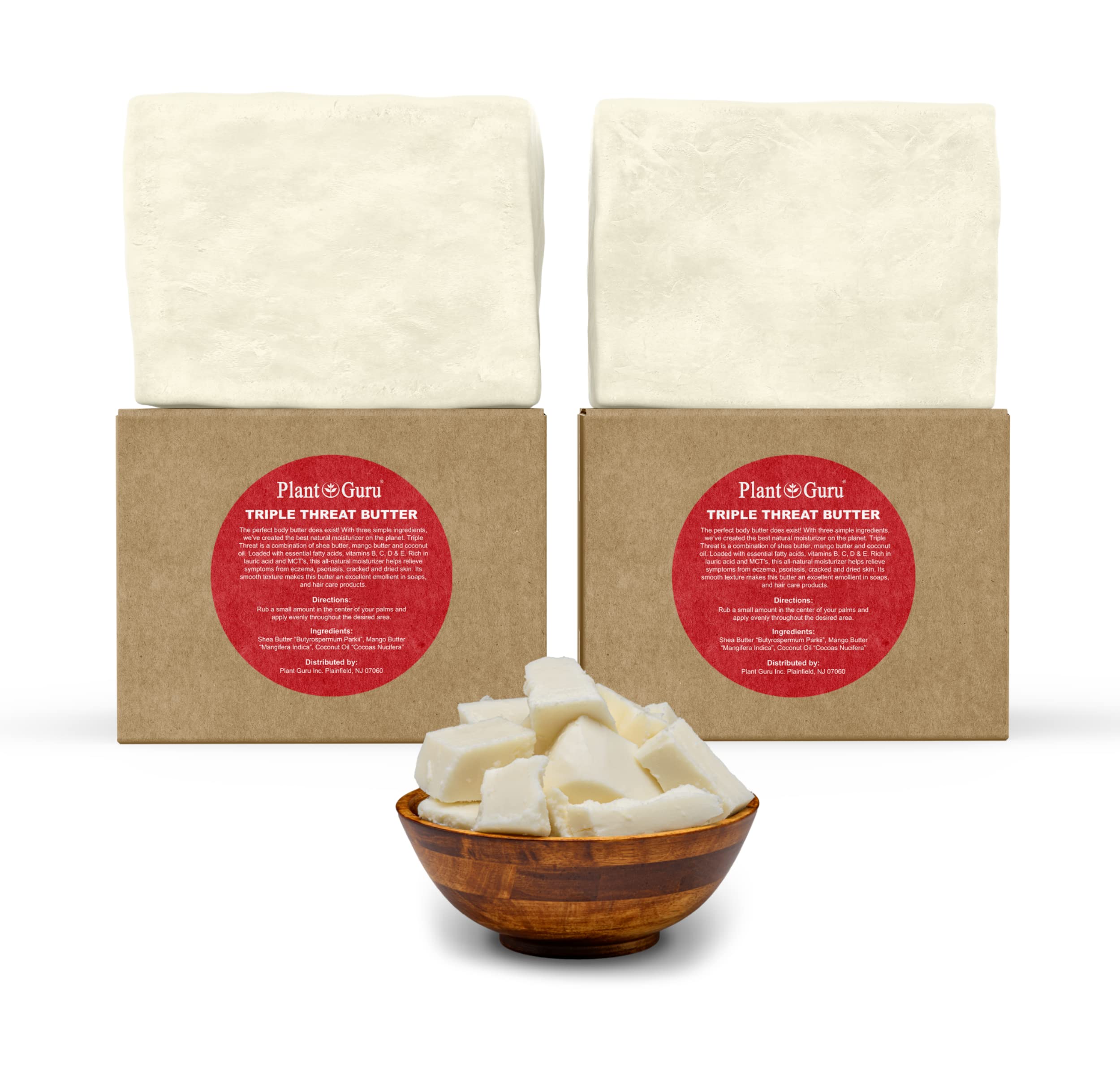 Plant Guru African shea butter raw form showcased for natural moisturization