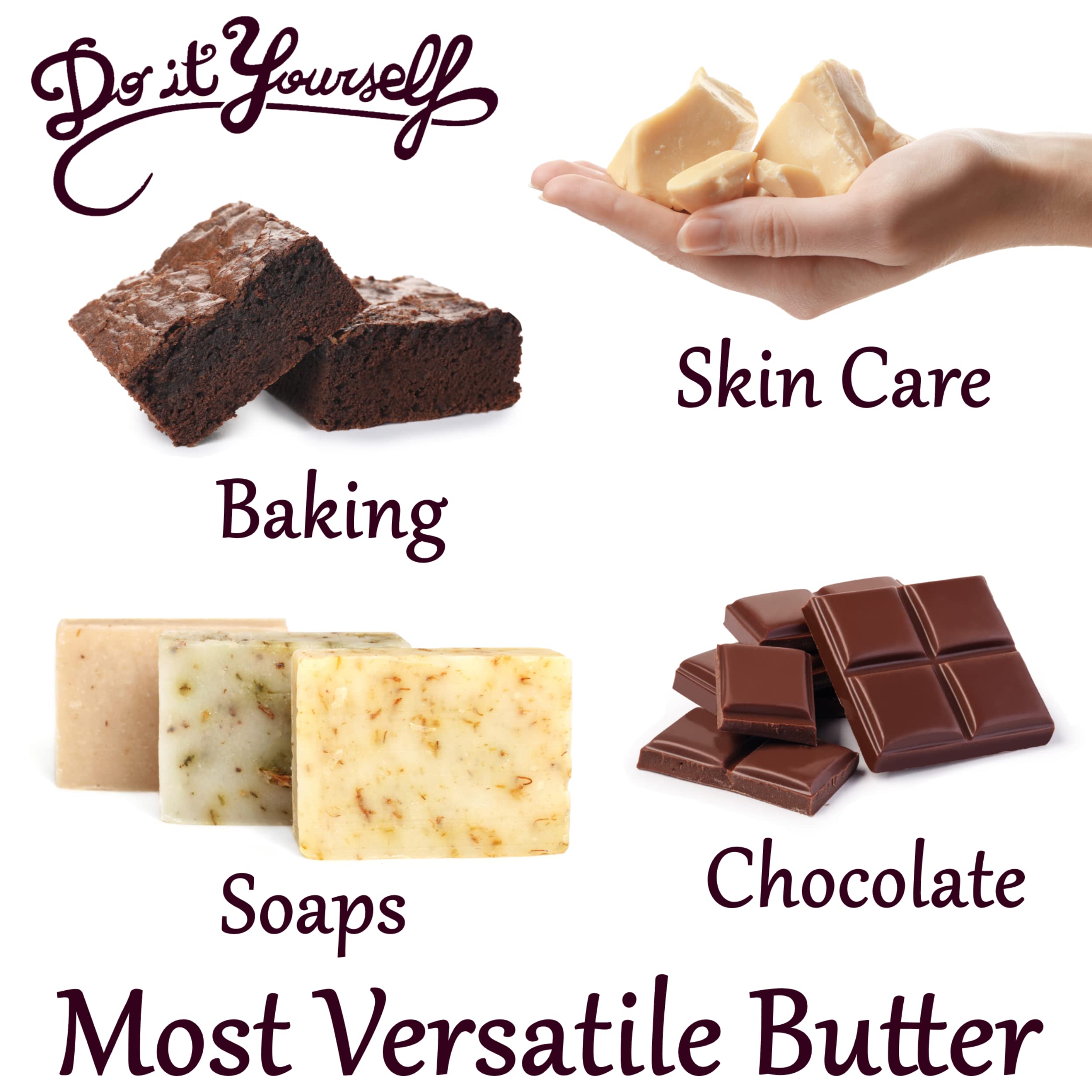 Plant Guru Cocoa butter for chocolate making, creamy aroma for confections.