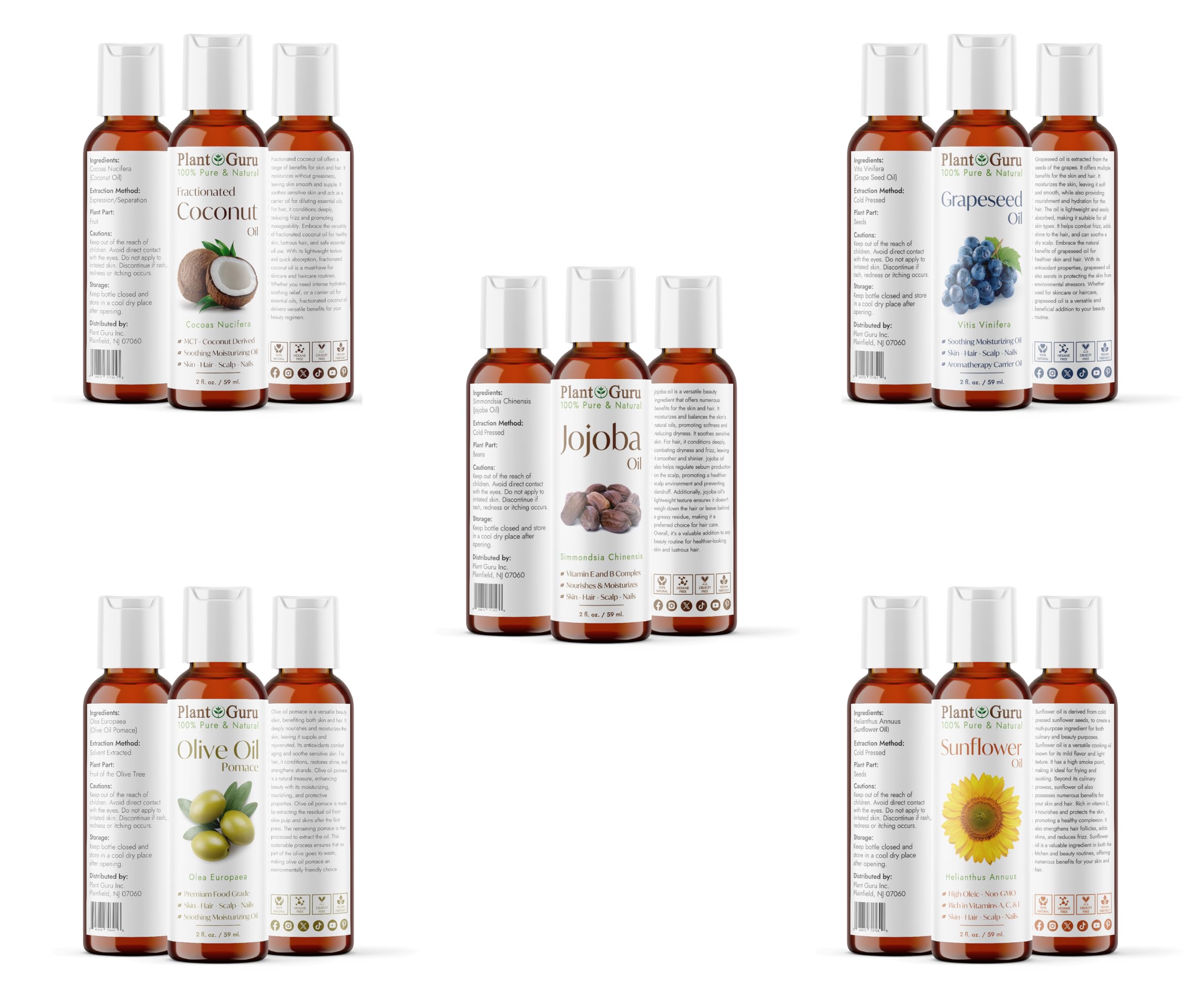Plant Guru Jojoba Oil balances moisture like natural skin sebum