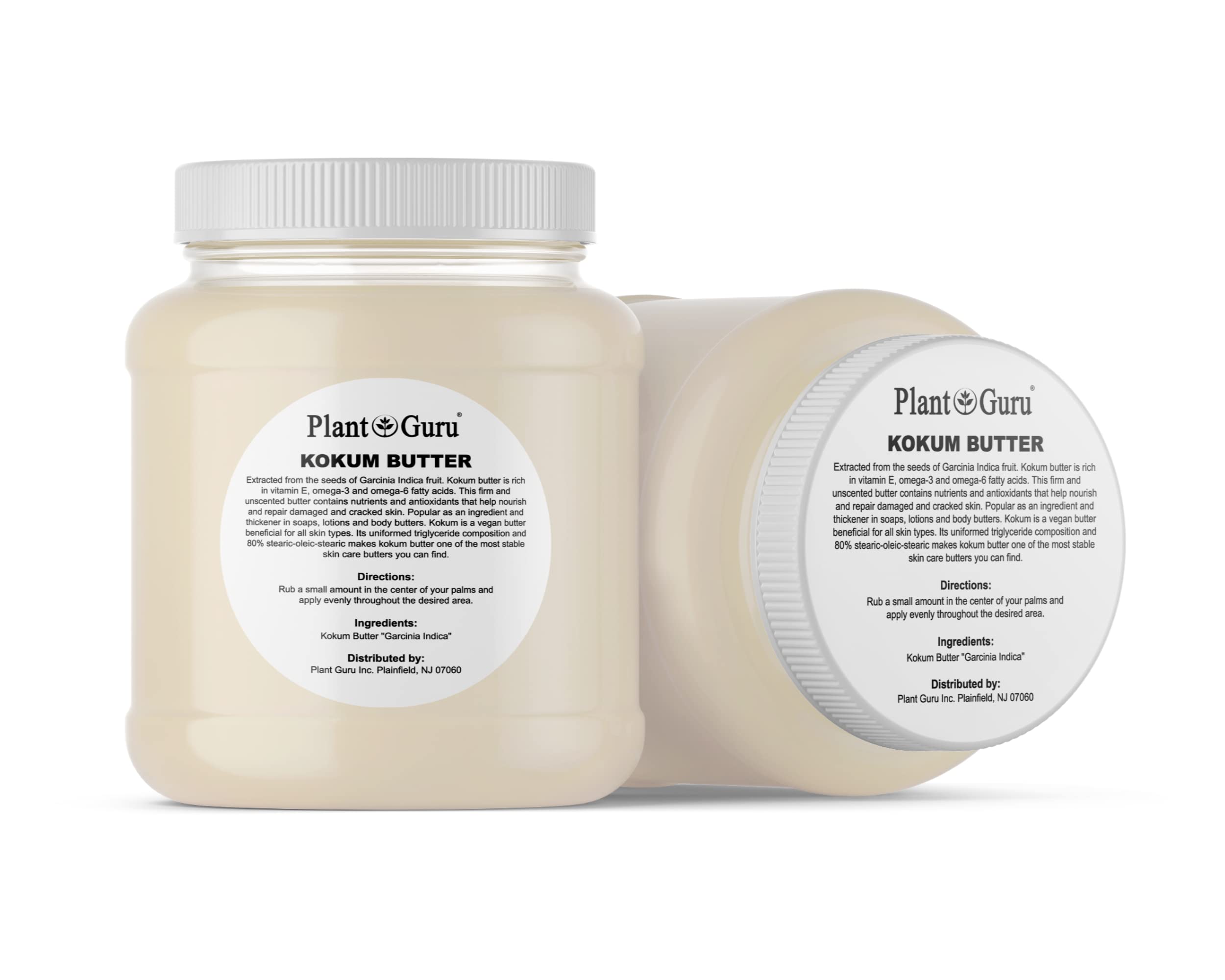Close-up of Plant Guru Kokum Butter solid block for cosmetics