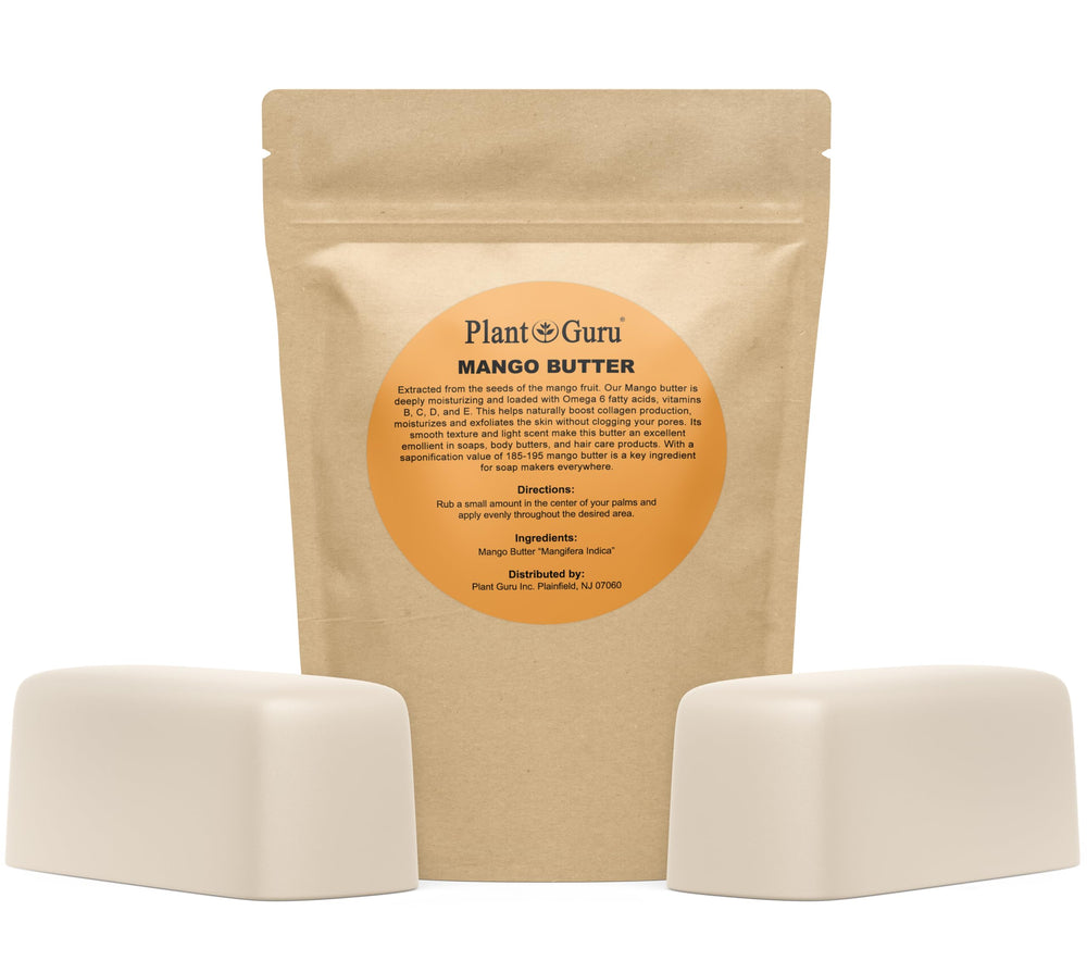 Plant Guru Mango Butter Bar 2lbs delivers deep skin moisture.