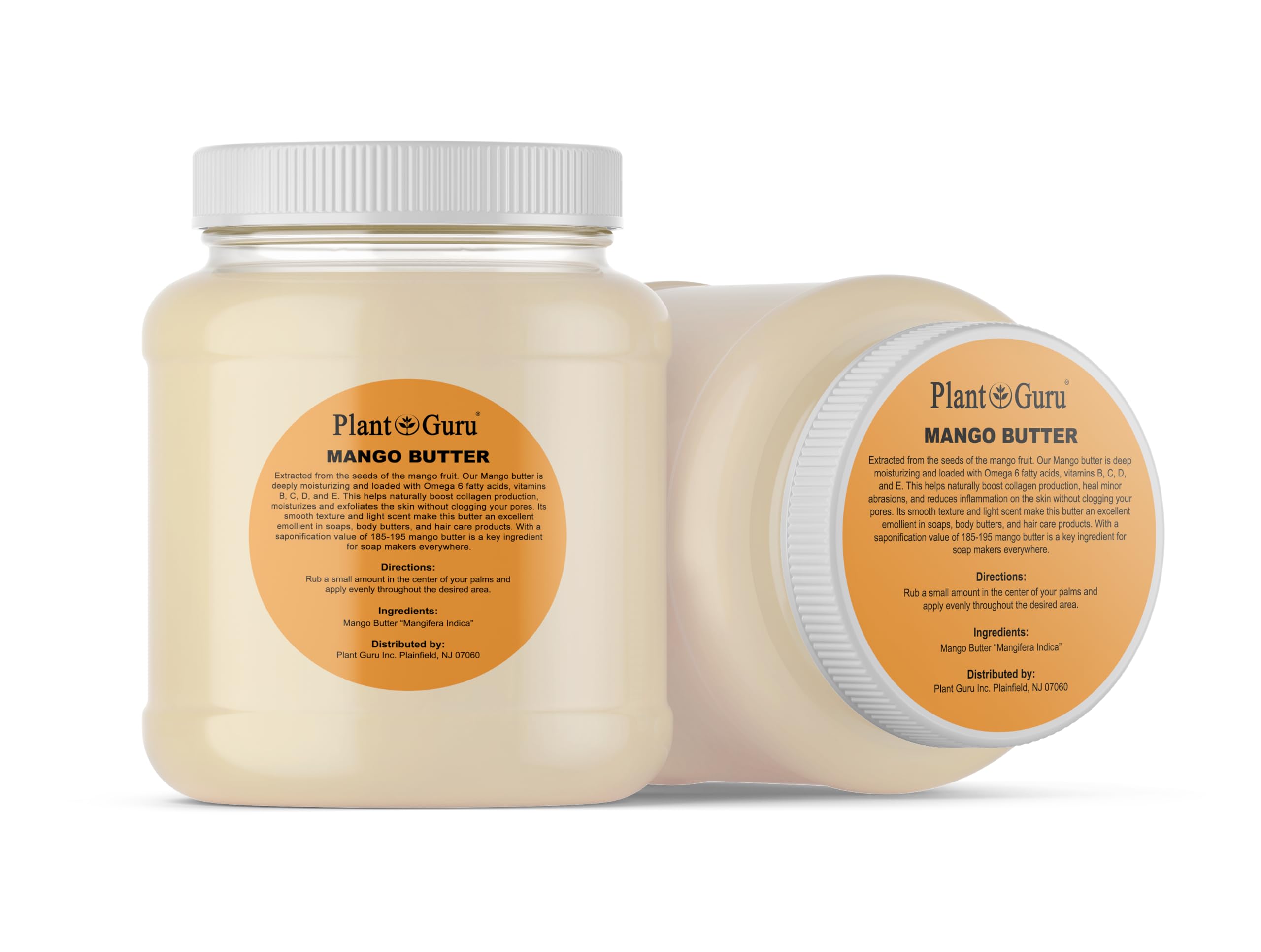 Plant Guru mango butter creamy texture closeup highlights rich emollients for soft skin
