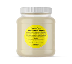 Plant Guru Raw African Shea Butter 3 lbs tub front for rich skin hydration.