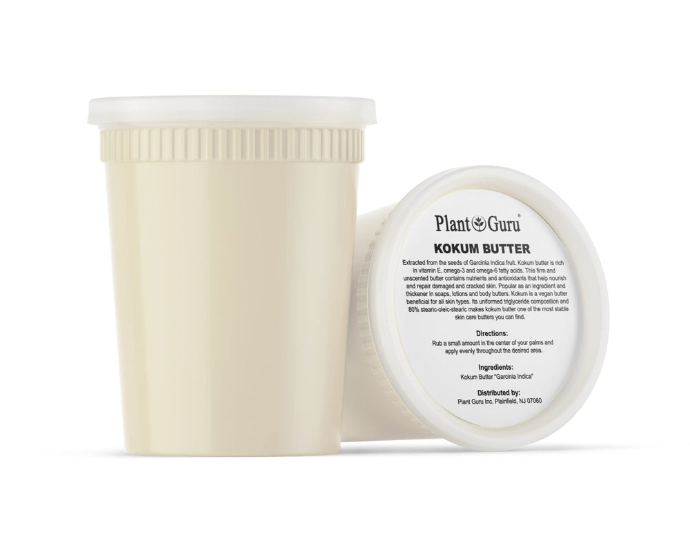 Plant Guru Kokum Butter jar close-up, ideal for skin and hair care recipes.